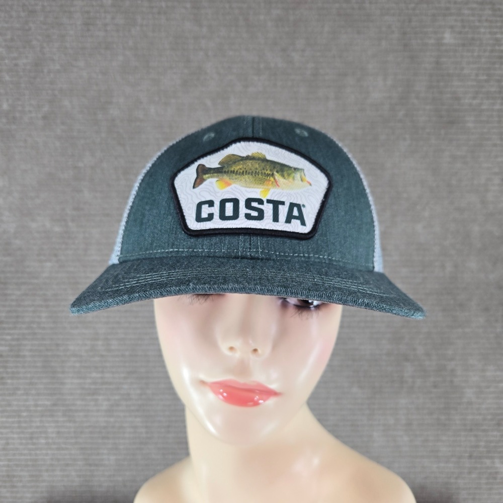 Costa Mens OSFM Green Bass Fish Mesh Snapback Trucker Hat